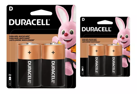 04 Pilhas Baterias D Grande Duracell - 2 Cartelas